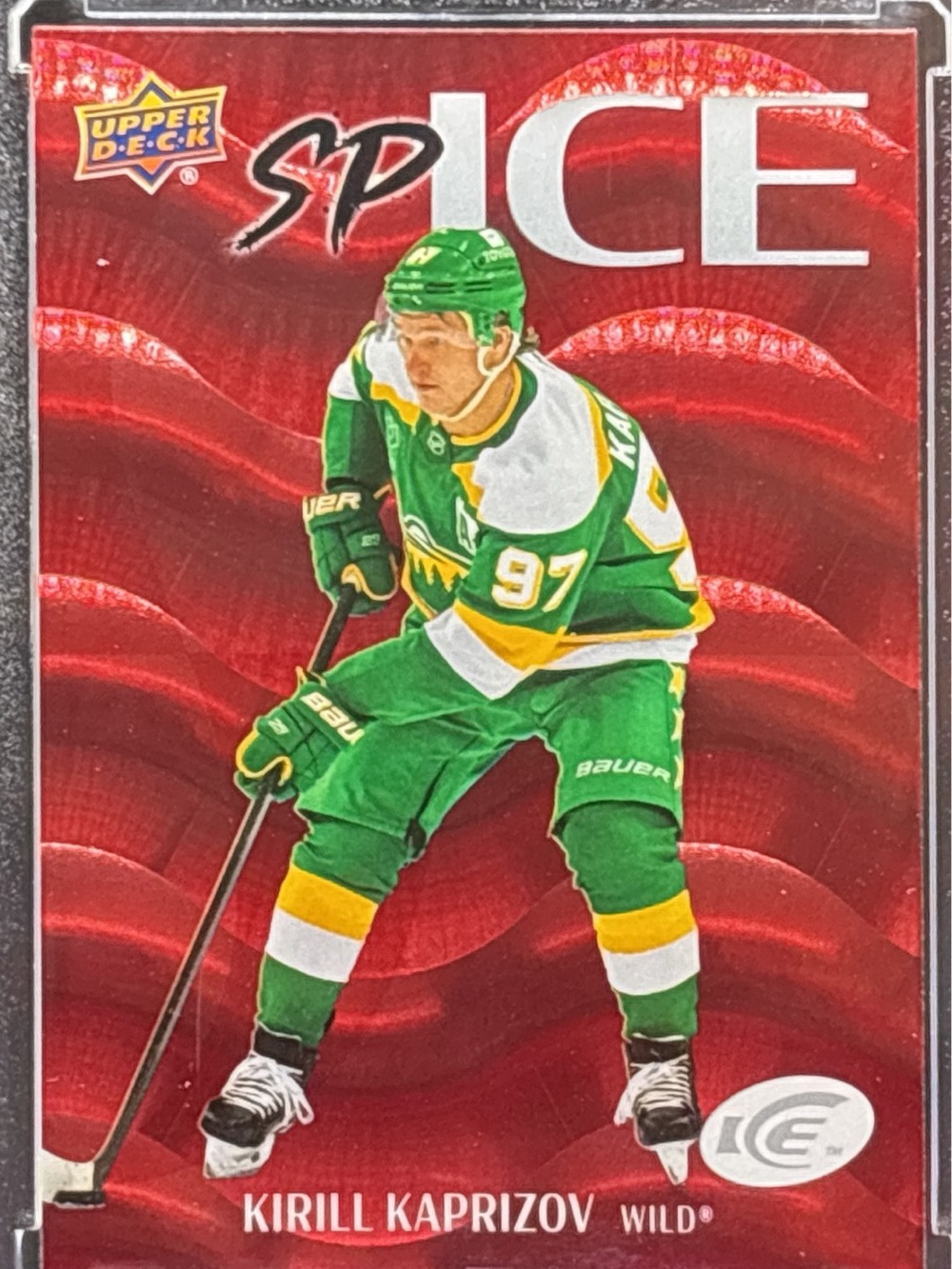 Upper Deck SP Ice Kirill Kaprizov Trading Card - Fire